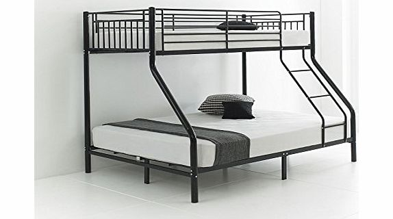 Happy Beds Cherry Triple Sleeper 3 And 46 Black Finished Quality Metal Bunk Bed Frame