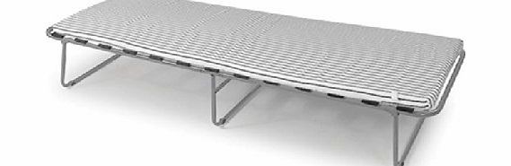 Happy Beds Rimini Aluminium Finish Metal Folding Guest Bed 26`` Small Single With Castors