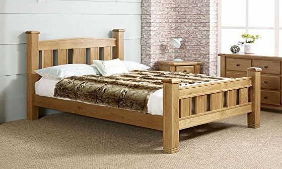 Happy Beds Woodstock Wooden Bed Pine Acacia Bedroom Furniture Oak Frame 5 King Size 150 x 200 cm