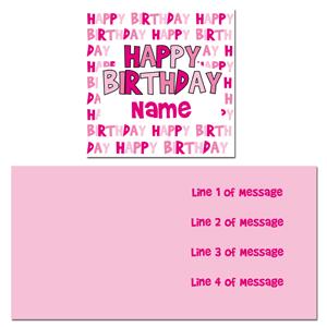 Birthday Pink Text Card