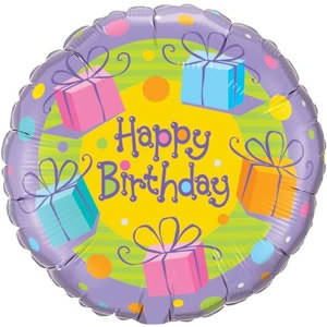 Happy Birthday Presents 18 Foil Balloon In a Box