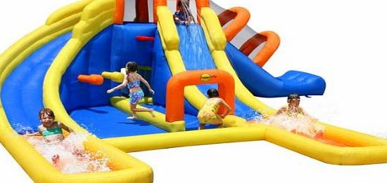 Duplay Happy Hop Mega Fun 24ft Water Park Bouncy Castle Inflatable Twin Water Slide
