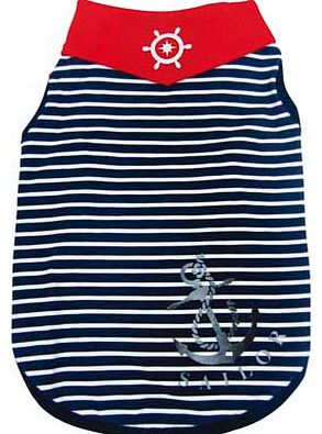 Happy Puppy Dogs Blue Striped Sailor Tank Top -