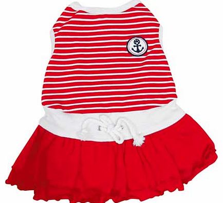 Dogs Red Sporty Sailor Dress - Small