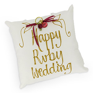 Ruby Wedding Hand Painted Pillow