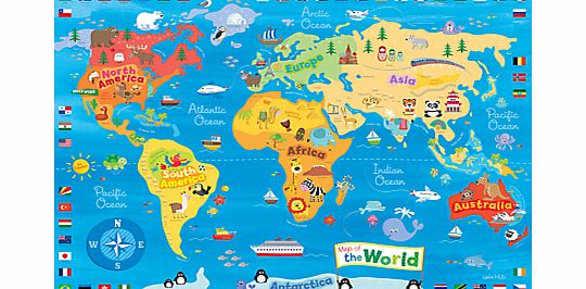 Happy Spaces My First Map of the World Canvas