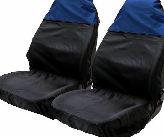 Waterproof Universal Front Car Seat Covers - Blue amp; Black