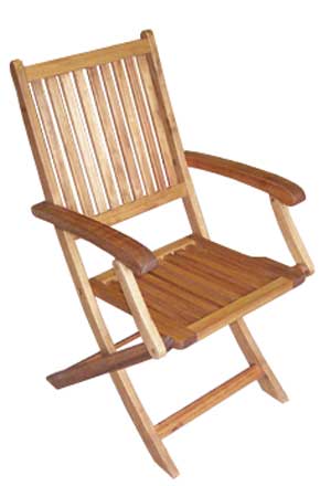 Hardwood folding armchair