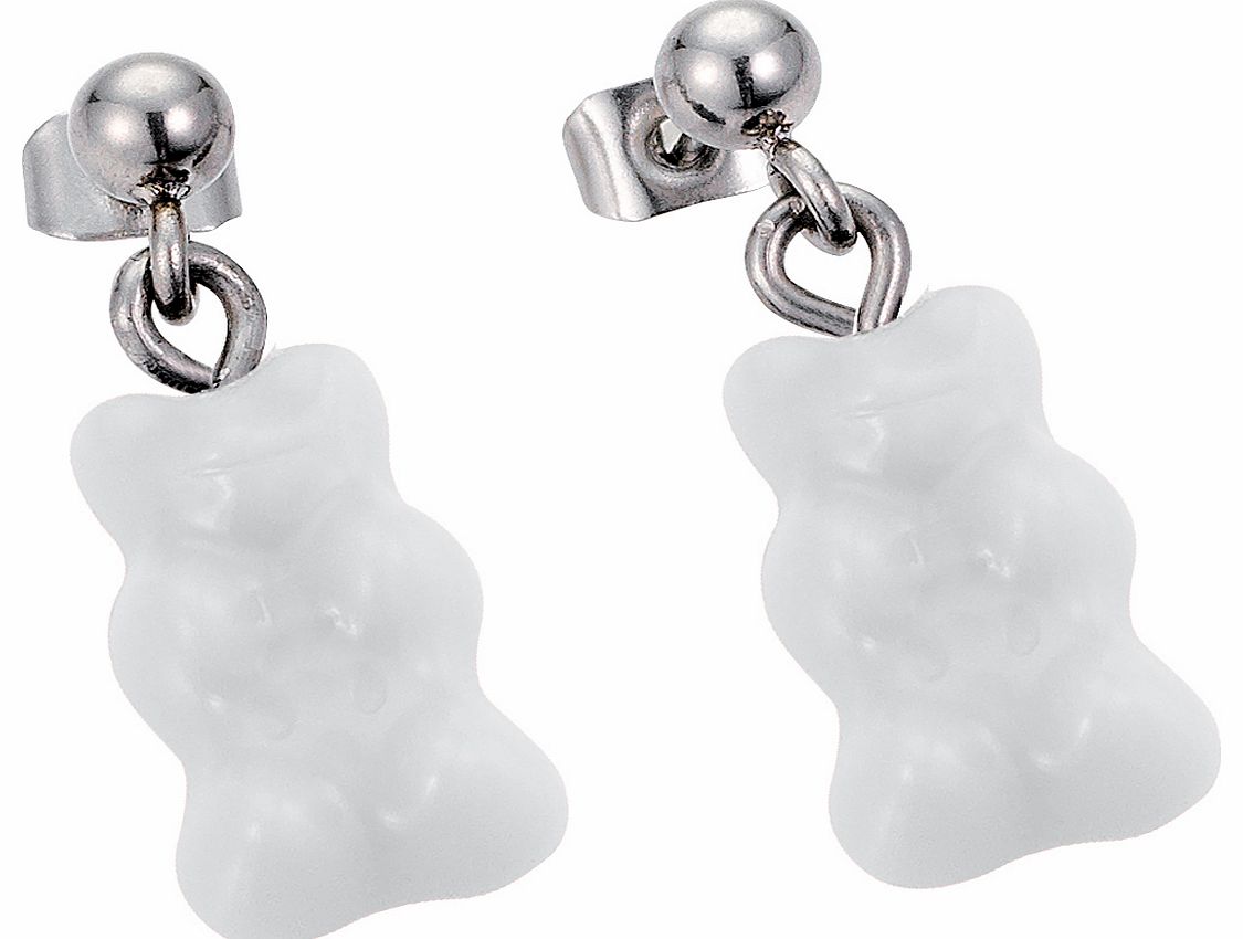 Silver White Haribo Gummy Bear Earrings from