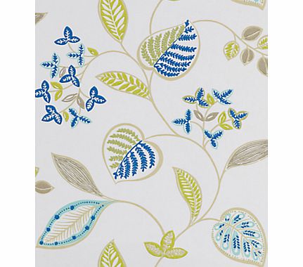 Harlequin Samara Wallpaper, Denim/Leaf, 110037