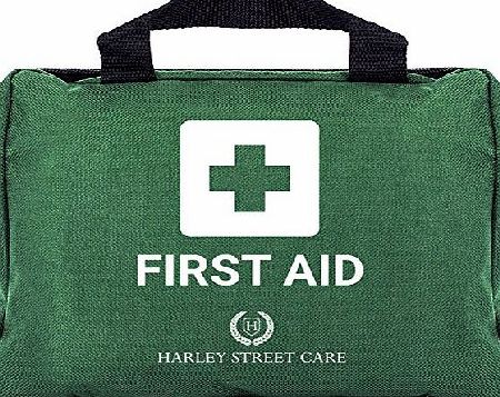 Harley Street Care Superior Quality First Aid / Emergency Kit 103 Pieces. Comprehensive for health amp; safety. Includes Eye Wash, Cold Pack, Emergency Blanket. Compact and durable for Home, Car, Wor
