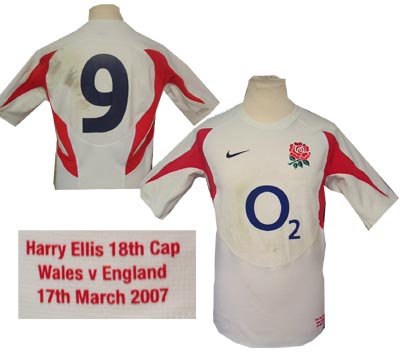 Harry Ellis - England No. 9 match worn shirt v Wales 17th March 2007