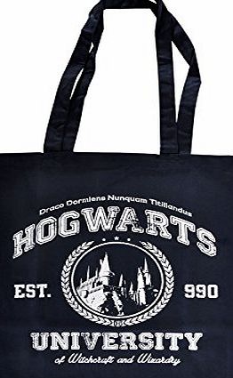 Harry Potter Magic University Bag Navy for Harry Potter Fans, Harry Potter cotton bag, tote, College-style print, Long handle to carry on your shoulder, Resistant and durable material, Colour navy