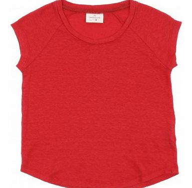 Linen Teenage T-shirt Raspberry red `4 years