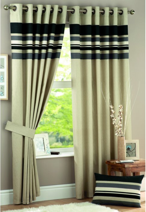 Harvard Charcoal Lined Eyelet Curtains