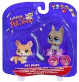 Littlest Pat Shop Dog Days #183 #184 Corgi with Lead and Great Dane With Roller Skates