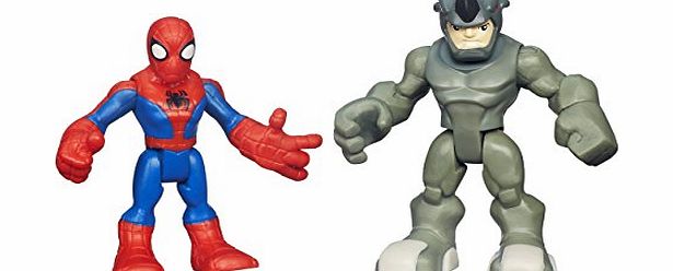 Playskool Marvel Super Heroes Figure Spider-Man and Rhino (Pack of 2)