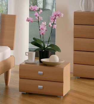 Hasena Caro 2 Drawer Bedside Table in Beech