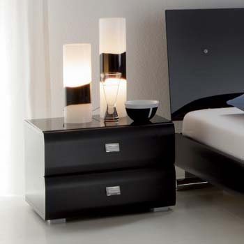 Hasena Caro 2 Drawer Bedside Table in Black