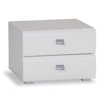 Caro 2 Drawer Bedside Table in White