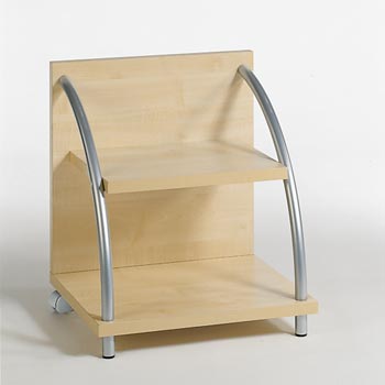 Caro Mobile Bedside Table in Maple and Matt