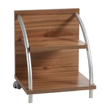 Caro Mobile Bedside Table in Walnut and Matt