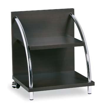 Caro Mobile Bedside Table in Wenge and Chrome