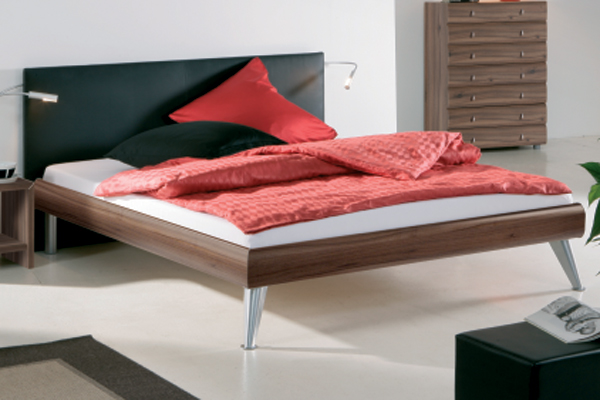 Softline Walnut Bed Frame with Spezia Chrome