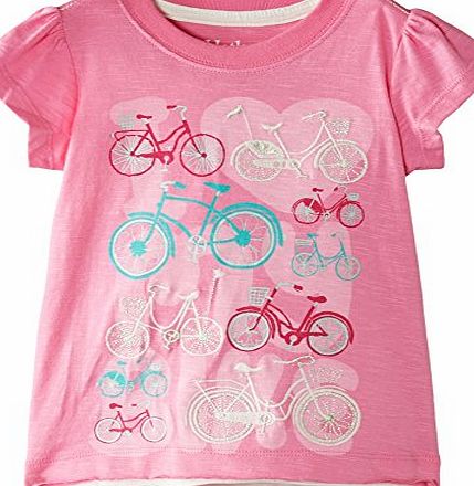 Hatley Girls Graphic Lots of Bikes T-Shirt, Pink, 4 Years