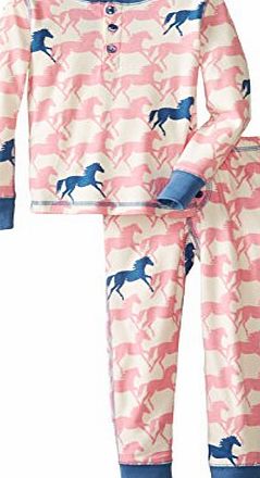 Hatley Girls Henley OVL Show Horses Pyjama Set, Pink, 2 Years