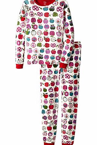 Hatley Girls OVL Orchard Apples Pyjama Set, Off-White, 3 Years