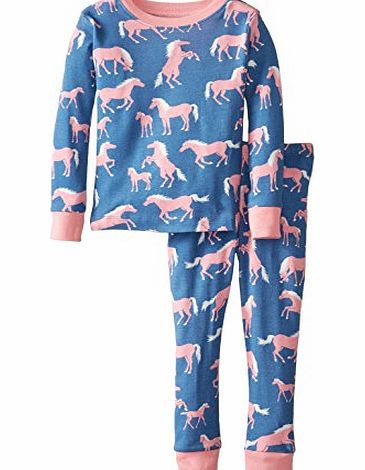 Hatley Girls OVL Show Horses Pyjama Set, Blue, 4 Years