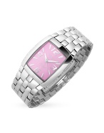 Haurex Aysel Women` Pink Dial Stainless Steel Watch