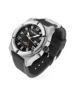 Haurex Challenger - Stainless Steel and Rubber GMT Date Watch