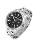 Haurex Red Arrow - Stainless Steel Bracelet GMT Date Watch
