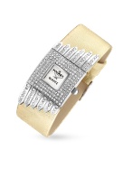 Haurex Sweet - Gold Metallic Swarovski Crystal Frame Dress Watch