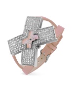 Haurex Xsize - Women` Pink Swarovski Crystal Dress Watch