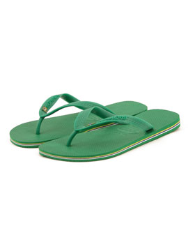 Green Brasil Flip Flops
