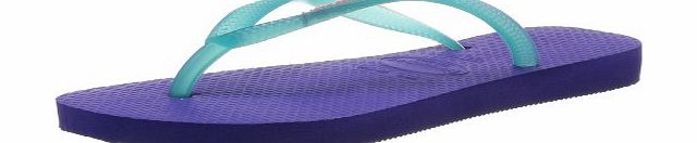 Havaianas Womens Slim Logo Flip Flops Ice Violet 8 UK
