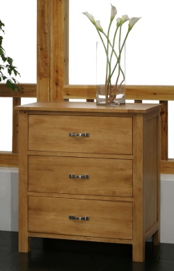Oak 3 Drawer Chest Of Drawers - Blonde