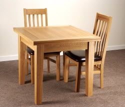 Oak Flip Top Dining Table - 850 x 850mm -