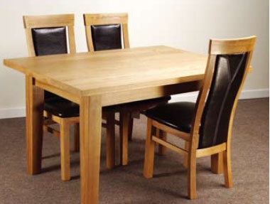 Oak Paris Fixed Top Dining Table and 6