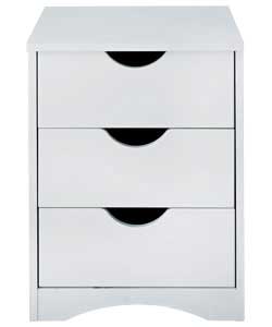 haven 3 Drawer Bedside Chest - White