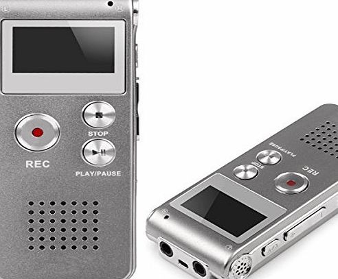 HccToo 8GB Multifunctional Digital Voice Recorder Rechargeable Dictaphone Stereo Voice Recorder with MP3 Player Perfect for Recording Interviews, Conversation and Meetings (Gray)