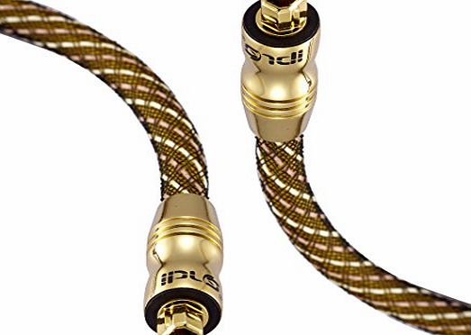 IBRA 1M Master Gold Digital Optical Cable - suitable for PS3, Sky, Sky HD, LCD, LED, Plasma, Blu-ray, Home Cinema Systems, AV Amps