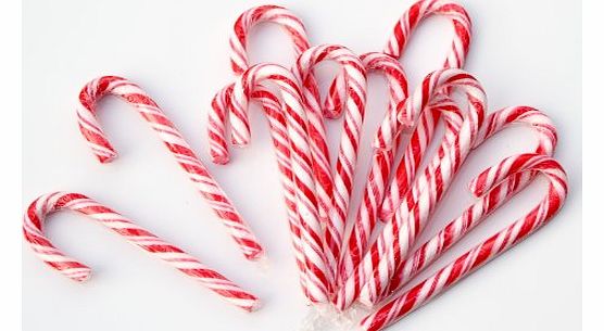 Traditional American Peppermint Candy Canes. Christmas Celebration and Tree decorations. (Box of 12)