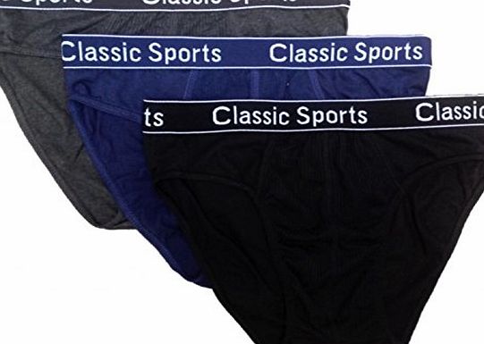 3 Pairs of Mens Designer Classic Sports Traditional Hipster Briefs Pants - Available in Sizes SMALL / MEDIUM / LARGE / X LARGE / XX LARGE (Medium (Waist 33-35``))