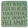 Head together my body fell apart: 10cm x 10cm - Green