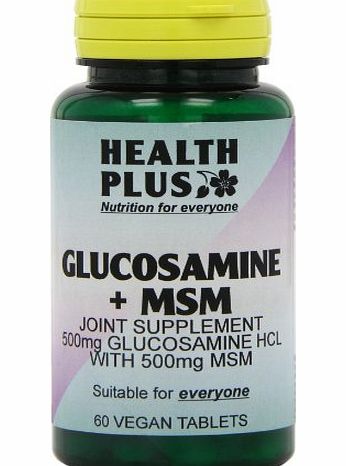 Health Plus Glucosamine   MSM Vegetarian Joint Health Supplement - 60 Tablets