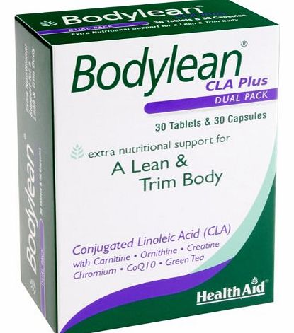 HealthAid Bodylean CLA Plus - Conjugated Linoleic Acid, Co Q10, Green Tea - 30 Capsules 
